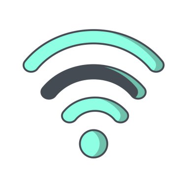 Basit wifi simgesi, vektör illüstrasyonu