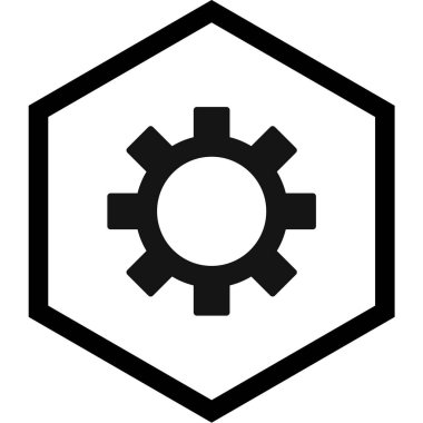 dişli siyah ve beyaz vektör simgesi 