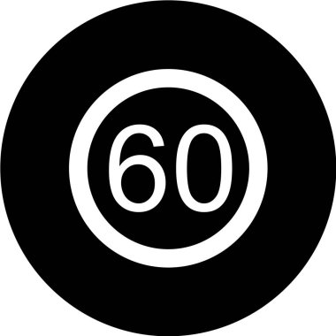 60 numaralı simge, vektör illüstrasyonu
