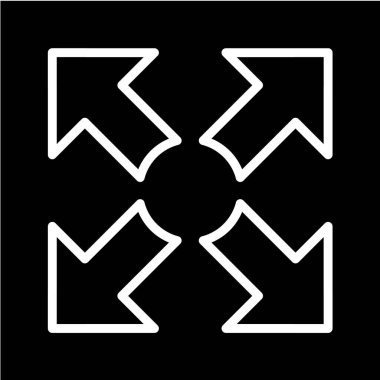 Ok çizgisi vektör simgesi. biçim siyah arkaplanda doğrusal düz semboldür.