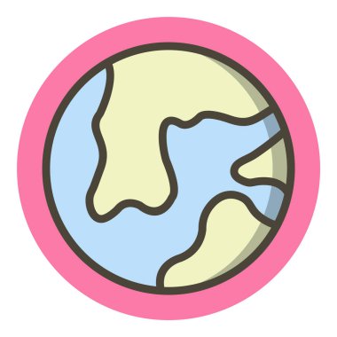 Moda Biçimli Dünya Simgesi Ayrı Arka Gruplandırılmış