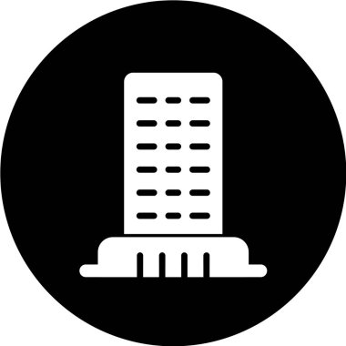 Beyaz arkaplanda bina simgesi