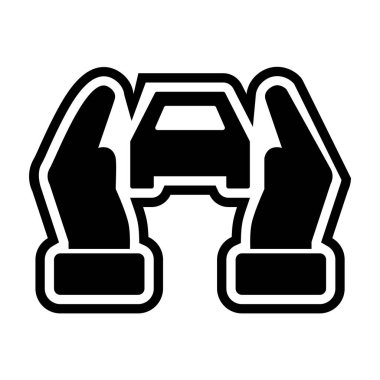 Araba Sigortası Simgesi Moda Tarzı İzole Arkaplan  