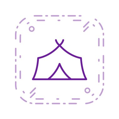 beyaz arkaplanda kamp konsepti vektör simgesi 