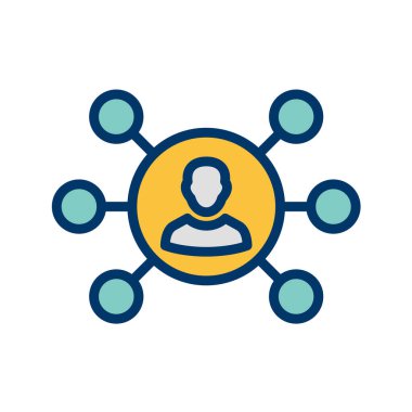 takım çalışması ve sosyal ağ simgesi, vektör illüstrasyonu