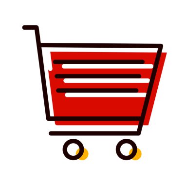 Alışveriş arabası ikon vektör illüstrasyonu