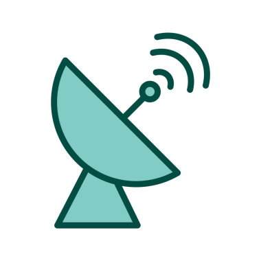 Moda Biçimli Uydu Tabağı Simgesi İzole Arkaplan