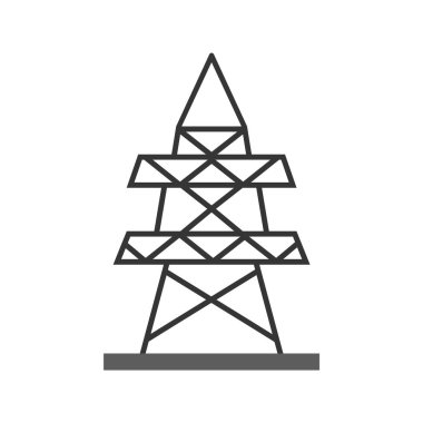 Elektrik Kulesi Simgesi Moda Biçimli İzole Arkaplan      