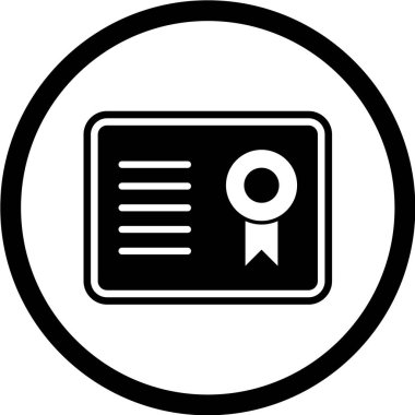 Sertifika ikonu vektör illüstrasyonu