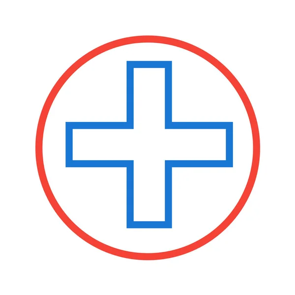 Křížová Ikona Červeném Kruhu Izolované Bílém Pozadí Vektorové Ilustrace — Stockový vektor