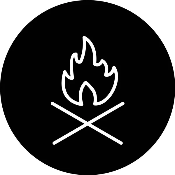 Fire Symbol Icon Simple Illustration Bonfire Vector Icons Web — Stock Vector