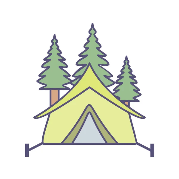Concept Camping Icône Vectorielle Sur Fond Blanc — Image vectorielle