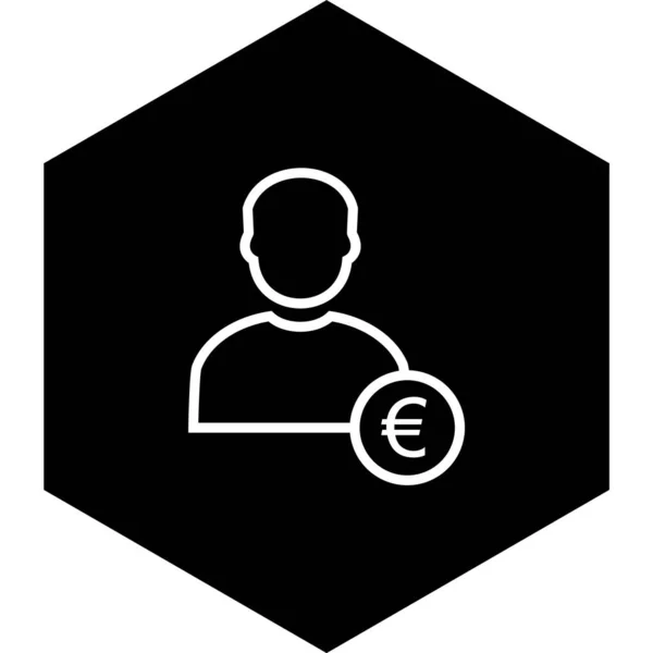 Euro Ikonou Člověka Módním Stylu Izolované Pozadí — Stockový vektor
