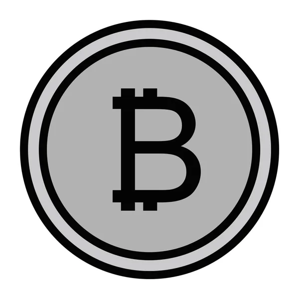 Bitcoin Ikon Trendig Stil Isolerad Bakgrund — Stock vektor