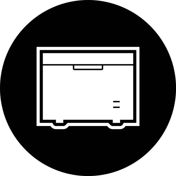 Icône Congélateur Profond Dans Fond Isolé Style Mode — Image vectorielle