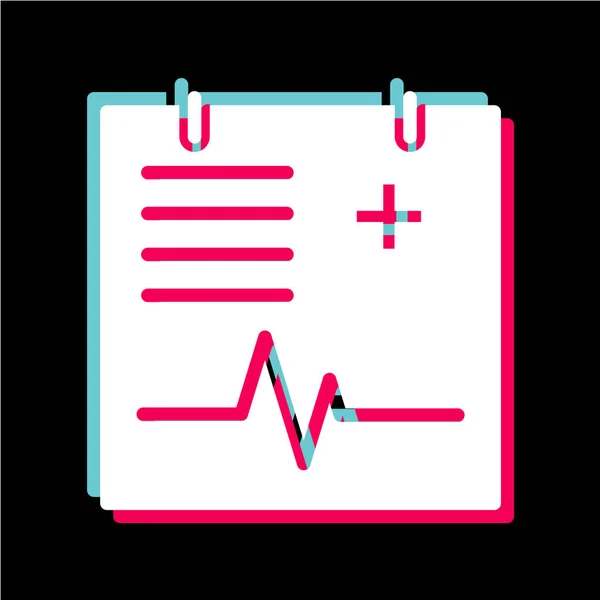 Medisch Klembord Met Cardiogram Pictogram Vector Illustratie — Stockvector