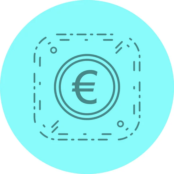 Euro Icono Estilo Moda Aislado Fondo — Vector de stock