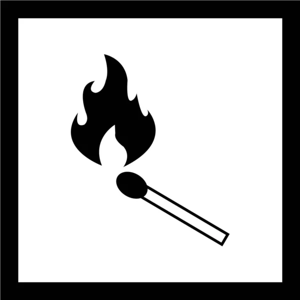 Burning Match Icon Vector Illustration — Stock Vector