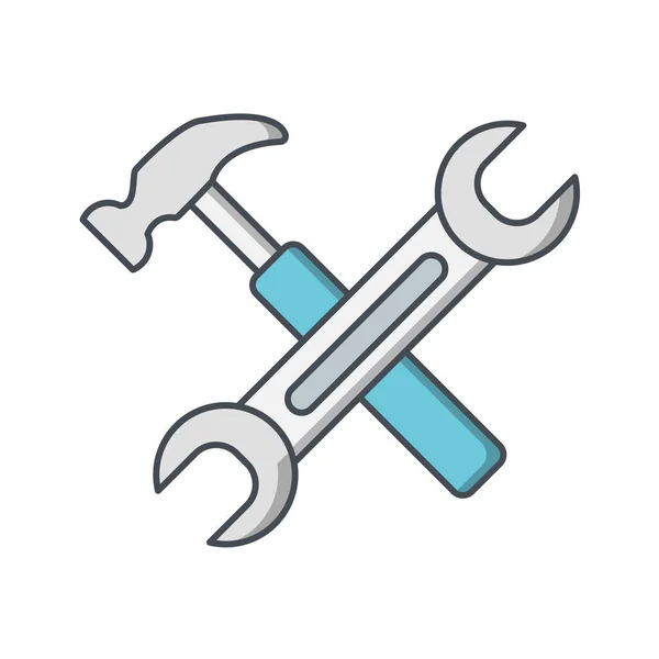 Schraubenschlüssel Symbol Flachen Stil Isoliert Auf Weißem Hintergrund Reparaturservice Symbol — Stockvektor