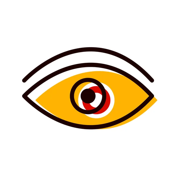 Eye Icon Black Style Isolated White Background Vector Illustration — Stock Vector