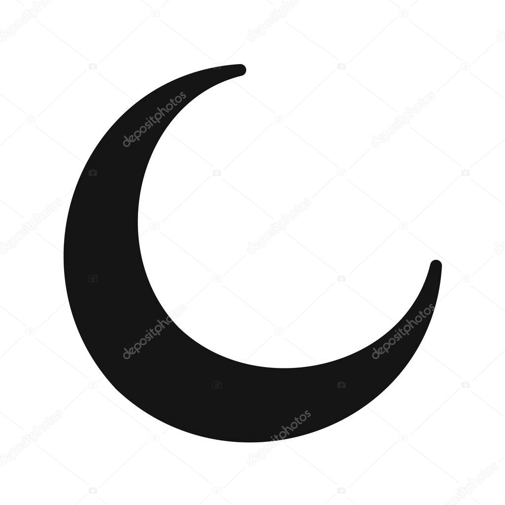 moon icon in black style isolated on white background. religion symbol vector illustration