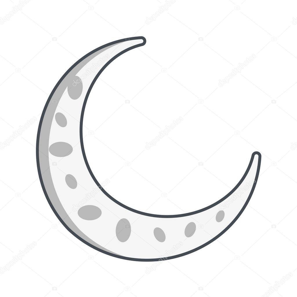 moon icon in black style isolated on white background. night symbol vector illustration.