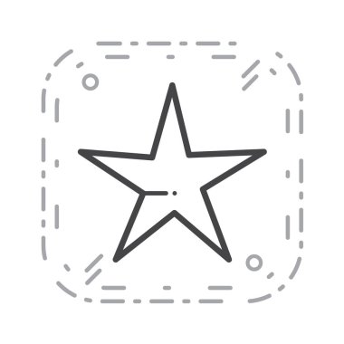 Düz çizgili gri tonlu yıldız simgesi. vektör illüstrasyonu