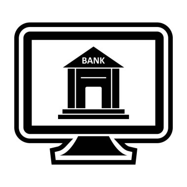 Moda Biçimli İnternet Bankacılık Simgesi İzole Arkaplan  