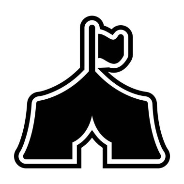 Moda Biçimli Çadır Simgesi İzole Arkaplan