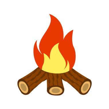 beyaz arkaplanda kamp konsepti vektör illüstrasyonu 