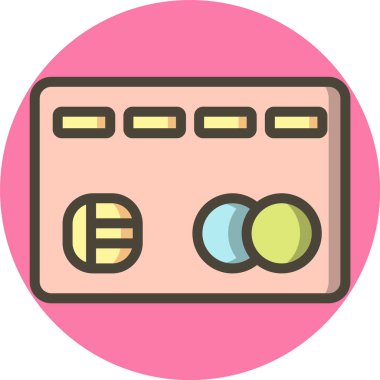 Moda Biçimli İzole Arkaplanda Kredi Kartı Simgesi   