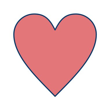 Beyaz arka planda izole edilmiş siyah bir kalp simgesi. aşk sembolü illüstrasyonu