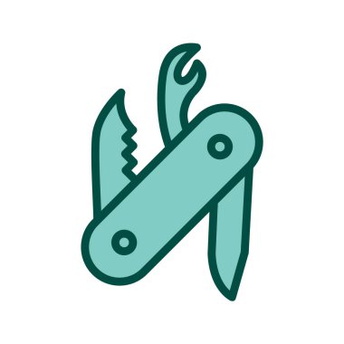 İsviçre Ordusu Bıçak Simgesi Moda Tarzı İzole Arkaplan