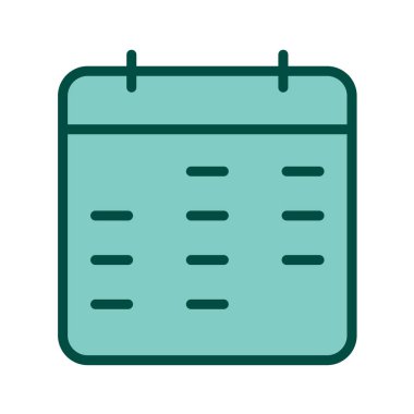 Düz renk biçiminde takvim simgesi. vektör illüstrasyonu