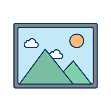 Multimedya düz simgesi beyaz arkaplanda izole edildi