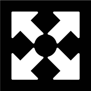 Oklar vektör simgesi. biçim düz sembol, beyaz renk, siyah arkaplan.