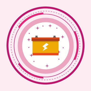 Moda Biçimli Batarya Simgesi İzole Arkaplan      