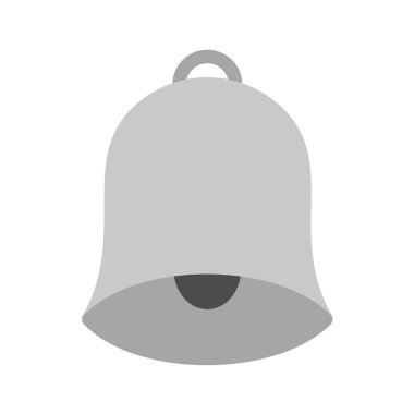 Beyaz arkaplanda izole edilmiş düz bir çan simgesi. vektör illüstrasyonu