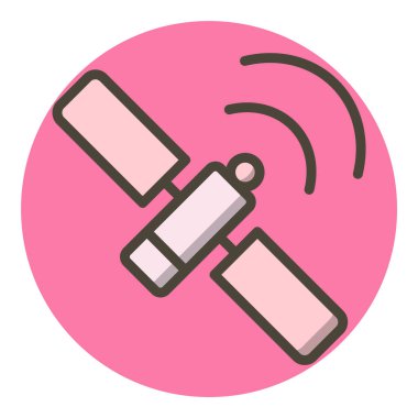 Moda Biçiminde Uzay İstasyonu Simgesi Ayrı Arka Gruplandırılmış