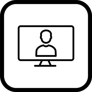 Çevrimiçi Çalışma Simgesi Moda Biçiminde İzole Arkaplan      