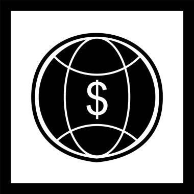 Moda Biçimli Dünya Para Simgesi İzole Arkaplan      