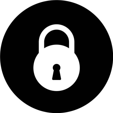 Asma kilit vektör simgesi. Güvenlik koruma işareti.