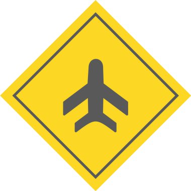 Bir jetin sarı ve siyah ikonunun vektör çizimi