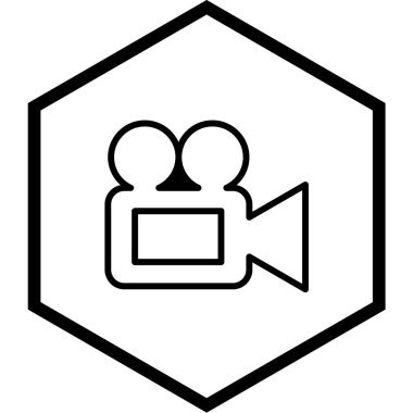 video kamera simgesi, vektör illüstrasyonu