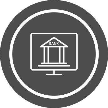 Moda Biçimli İnternet Bankacılık Simgesi İzole Arkaplan  