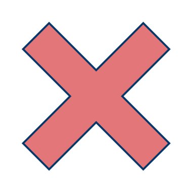 Bir çapraz simgenin vektör illüstrasyonu