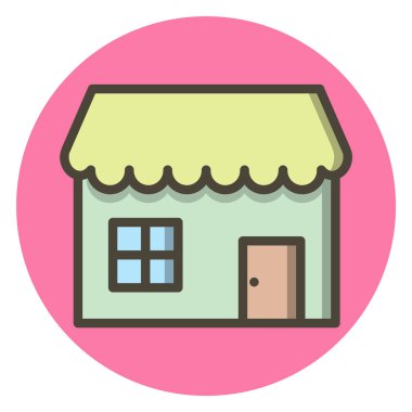 Dükkan Simgesi Moda Biçiminde İzole Arkaplan      