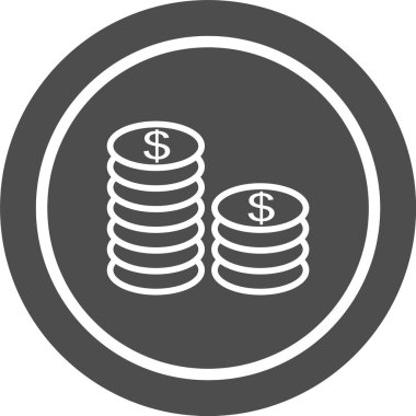 Bozuk Para Simgesi Moda Biçiminde İzole Arkaplan      