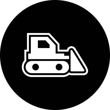 Moda Biçimli Buldozer Simgesi İzole Arkaplan      