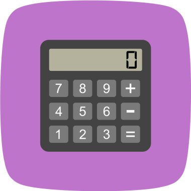 Beyaz arkaplanda pembe hesap makinesi simgesi